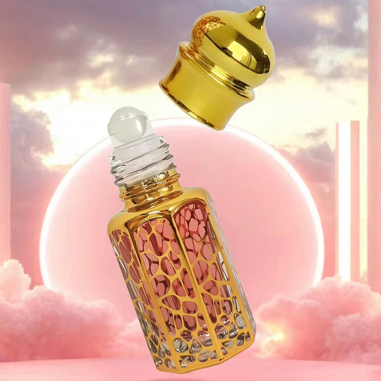 Perfume Fragrance Dispenser - Flacons d'huile essentielle parfumée florale arabe