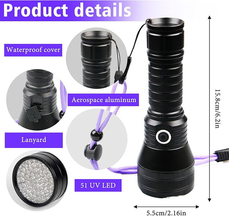 Lampe torche UV TOPCOM 51 LED  - Amber Musk Oil avis et prix